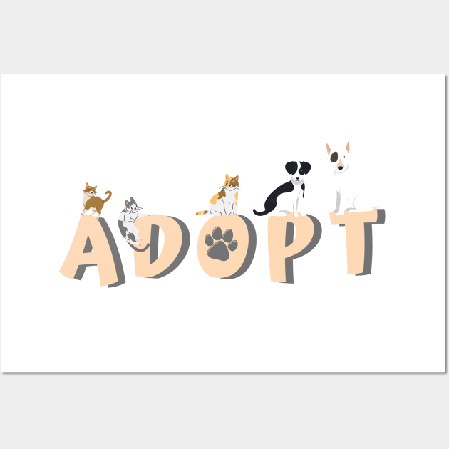 Adopt Don't Shop Wall Art by Gutsy Monkey Tees